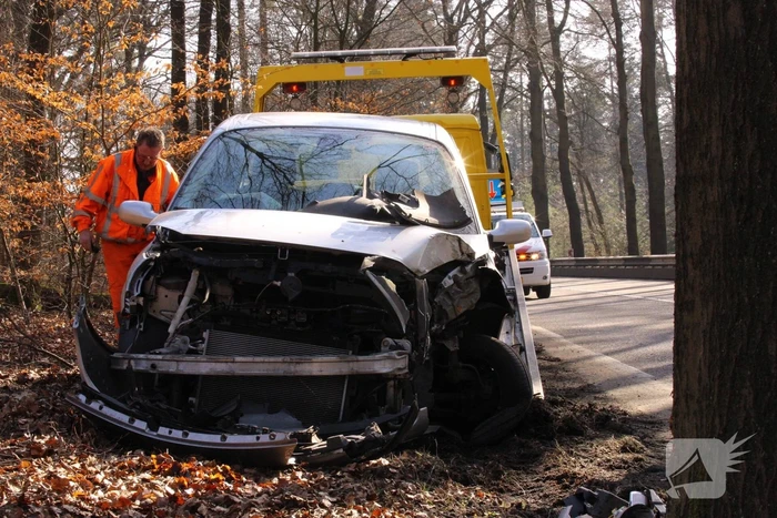 Auto tegen boom, bestuurder gewond