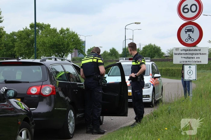 Schade bij botsing op rotonde