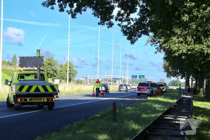 Lange file door kop-staart aanrijding