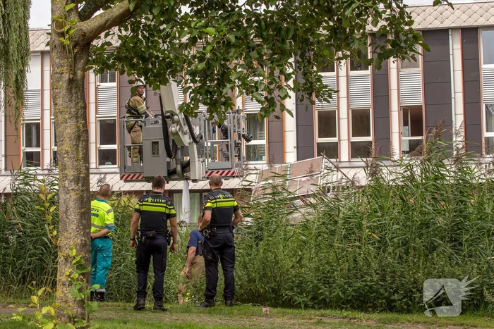 Steiger valt om schilder belandt in water