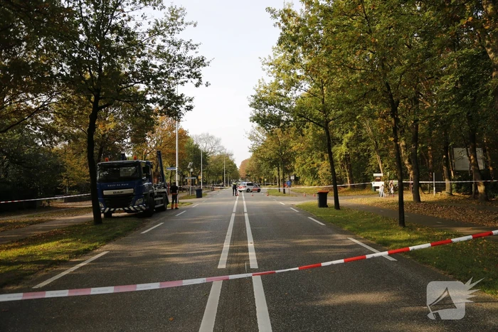Vrachtwagen schept voetganger
