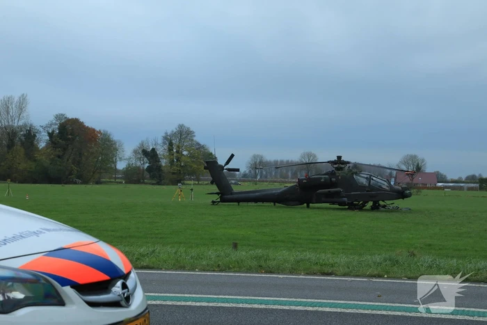 Marechaussee doet onderzoek naar het ongeluk Apache-helikopter