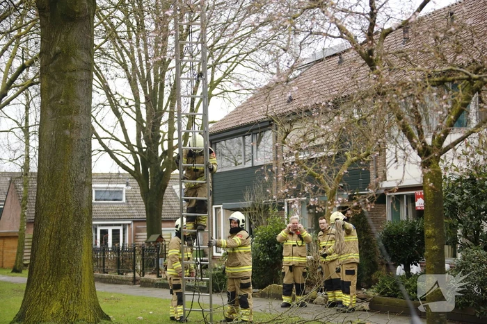 Brandweer verwijderd gevaarlijk hangende takken