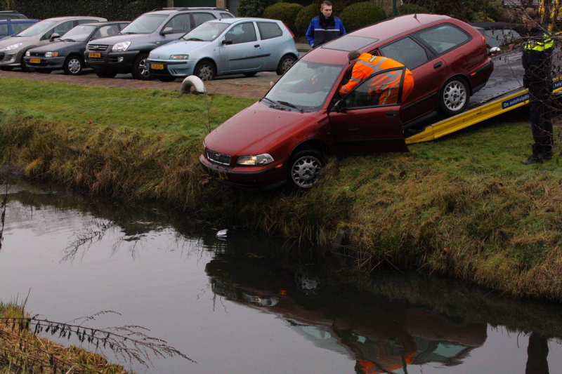 Auto te water geraakt tijdens parkeren