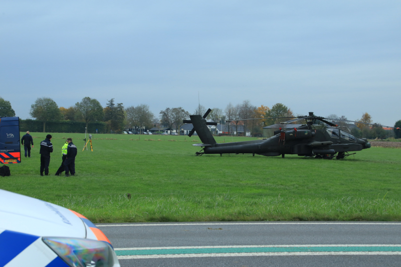 Marechaussee doet onderzoek naar het ongeluk Apache-helikopter
