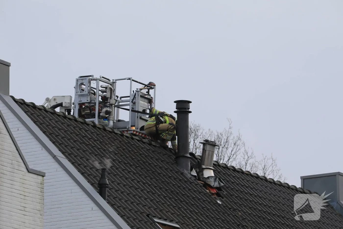 Brandweer druk met schoorsteenbrand