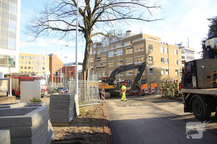 Gasleiding geraakt bij graafwerkzaamheden