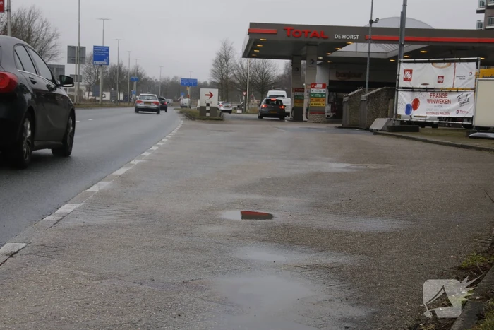 Flink dieselspoor bij tankstation
