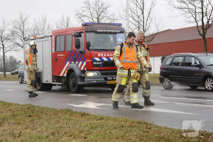 Flink dieselspoor bij tankstation