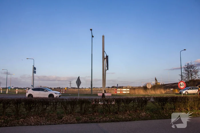Herstelwerkzaamheden na aanrijding met hoogtebalk