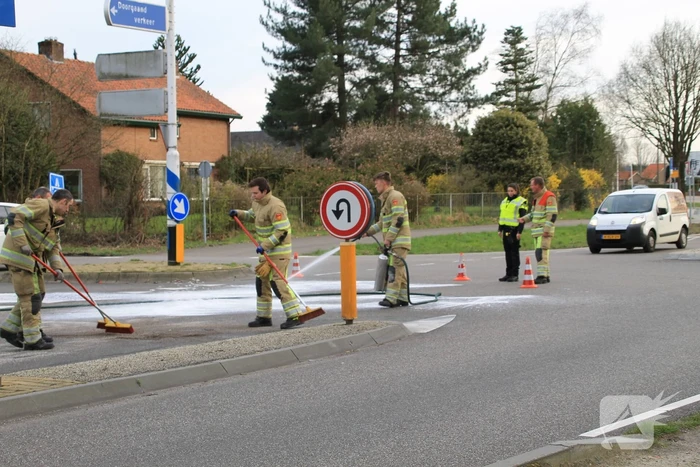Twee voertuigen botsen op kruising