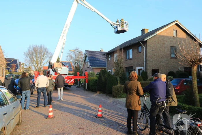 Weg afgesloten door schoorsteenbrand
