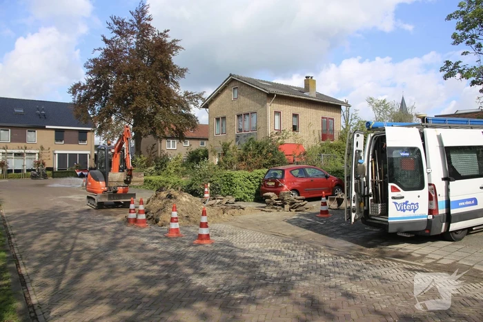 Waterballet door gesprongen waterleiding