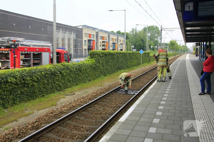Biels spoorlijn bij station vat vlam