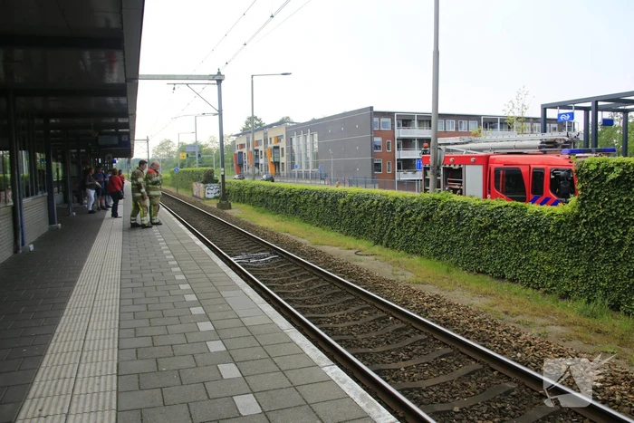 Biels spoorlijn bij station vat vlam