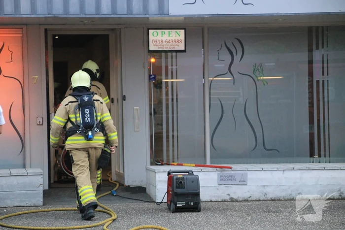 Brand in keuken van wellness en beautysalon