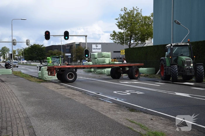 Trekker geschaard over de weg