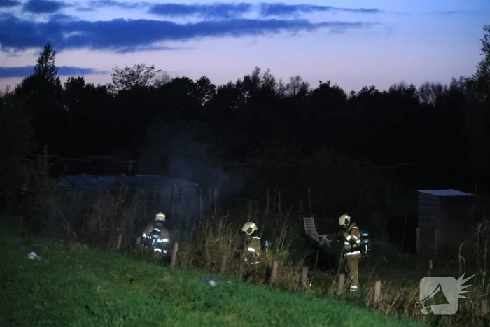 Brand bij volkstuintjes door broei