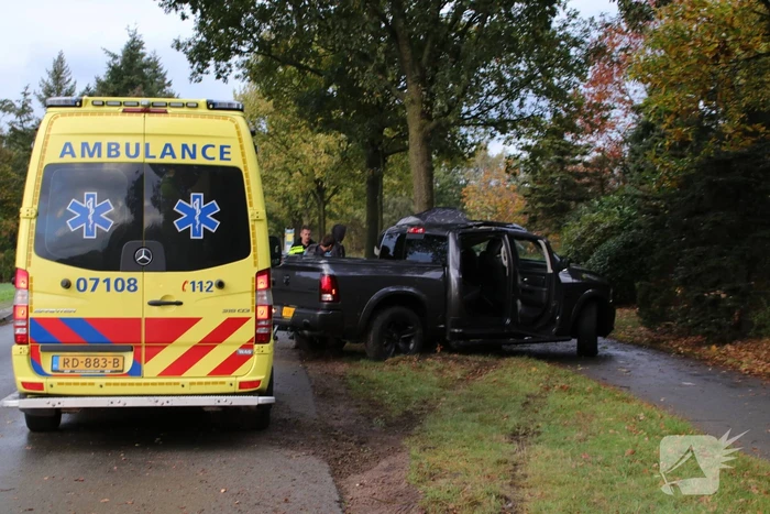 Bestuurder belandt tegen boom