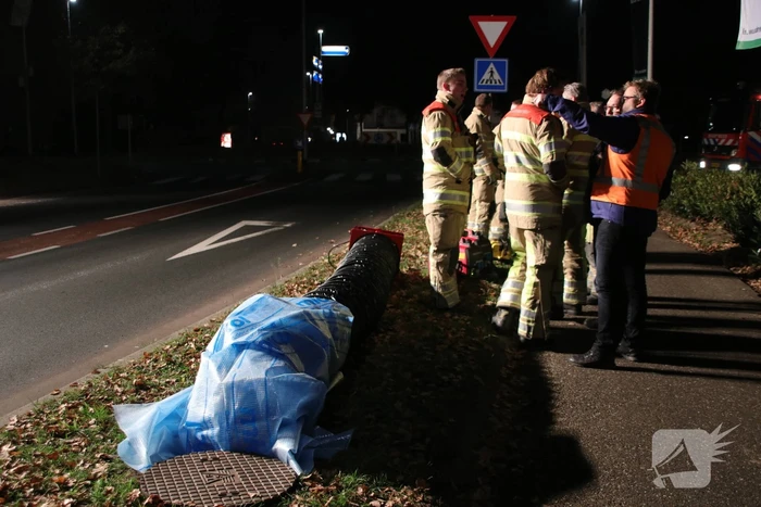 Nachtwerk door vervuild riool