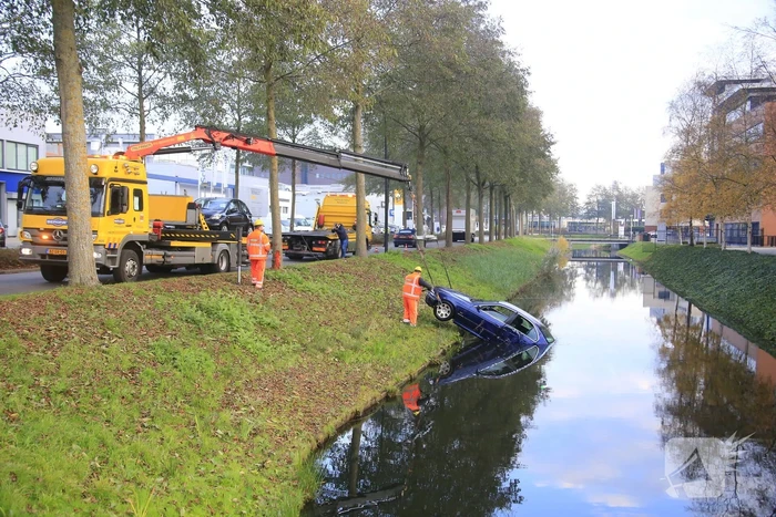 Auto raakt van de weg, ramt boom en belandt in sloot