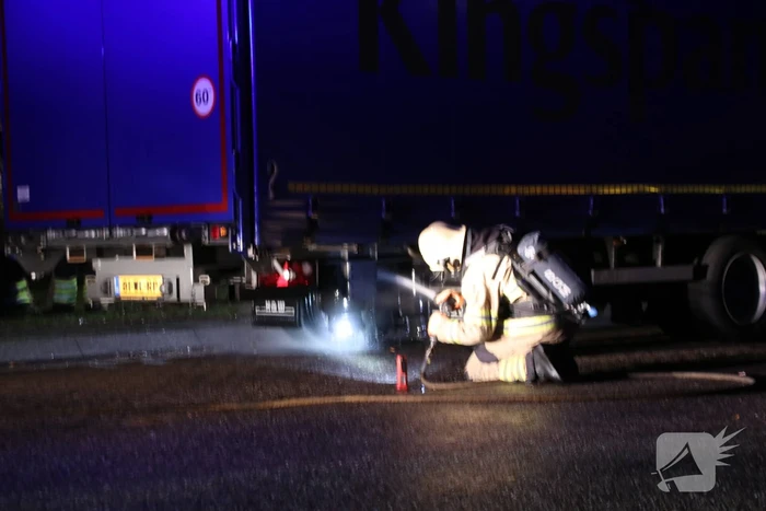 Aanhanger vat vlam op snelweg