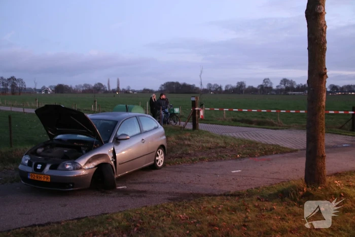 Bestuurster botst op boom en raakt gewond