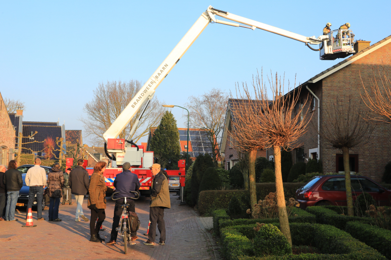 Weg afgesloten door schoorsteenbrand