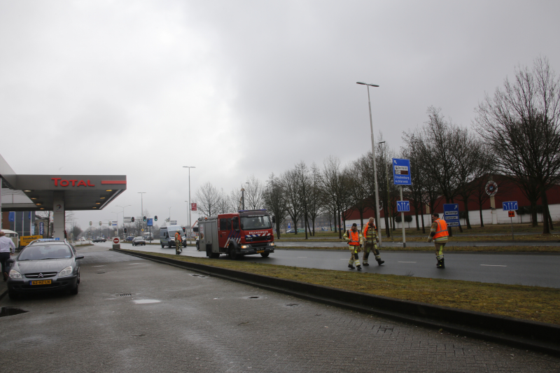 Flink dieselspoor bij tankstation