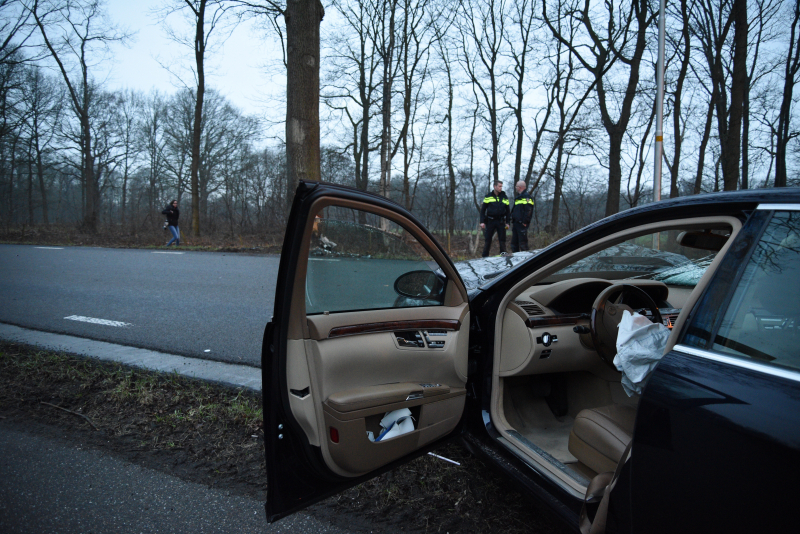 Auto botst frontaal op boom