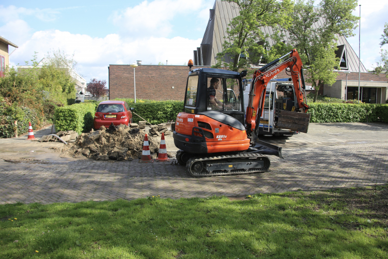 Waterballet door gesprongen waterleiding