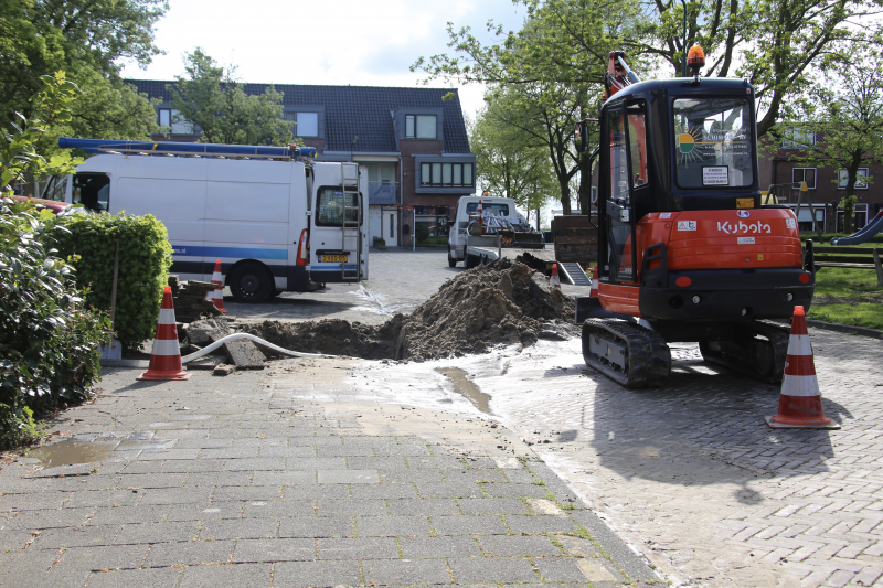 Waterballet door gesprongen waterleiding