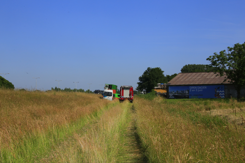 Gaslek na boorwerkzaamheden langs snelweg