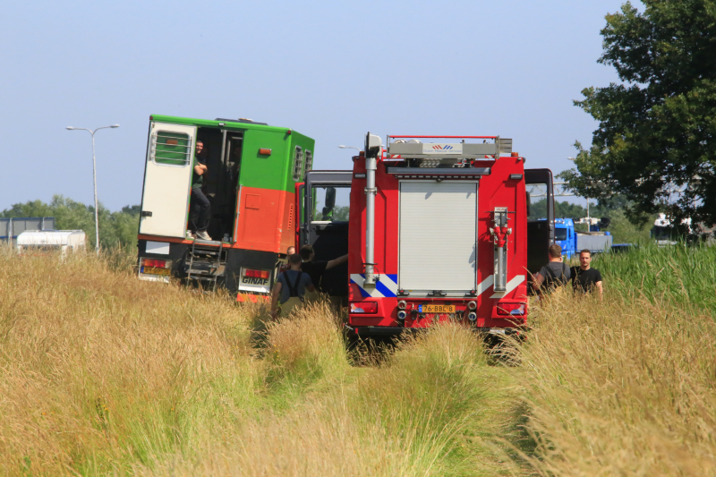 Gaslek na boorwerkzaamheden langs snelweg