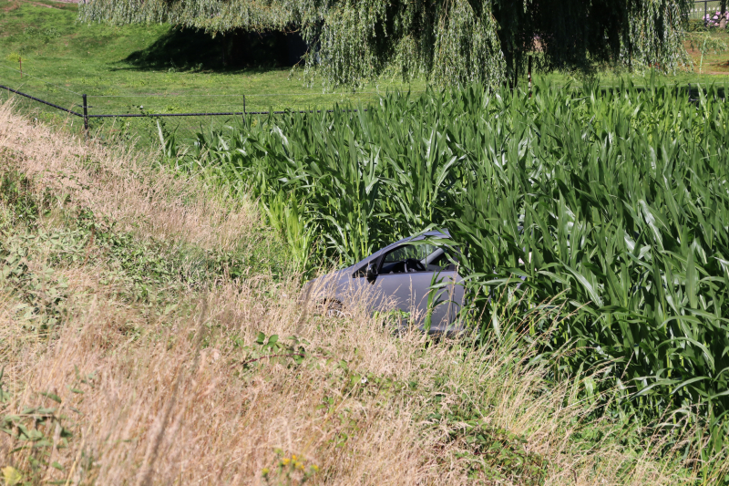 Automobilist rijdt van dijk en raakt gewond