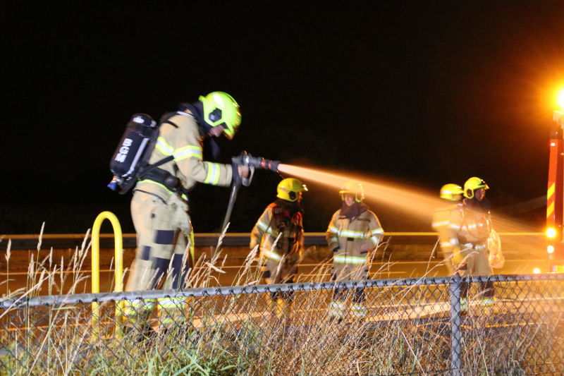 Bermbrand snel onder controle