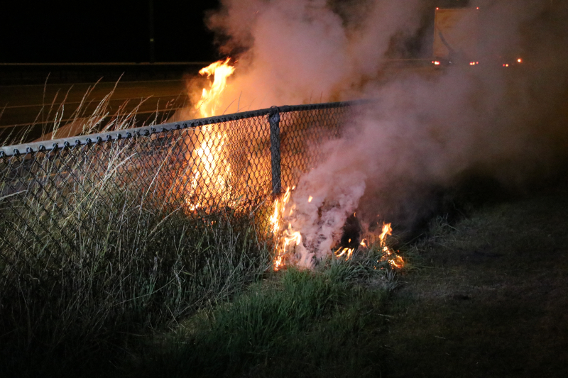 Bermbrand snel onder controle