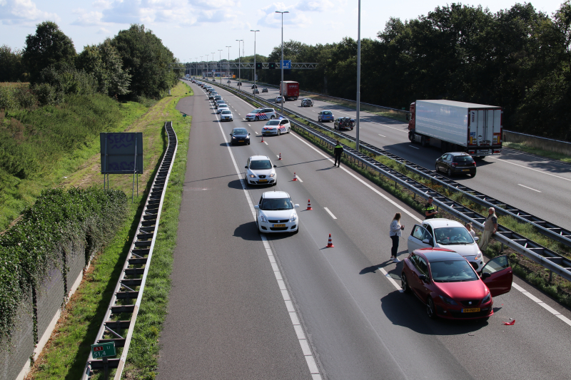 Chaos op A1 door meerdere aanrijdingen