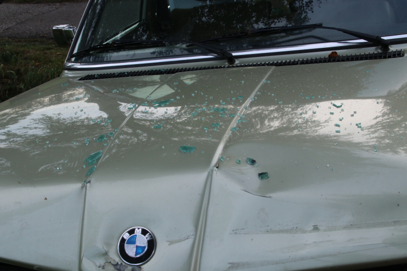 Kettingbotsing met drie auto's