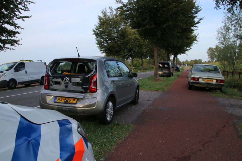 Kettingbotsing met drie auto's