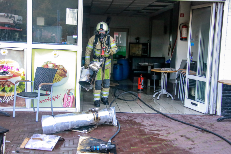 Brand in afvoerkanaal cafetaria