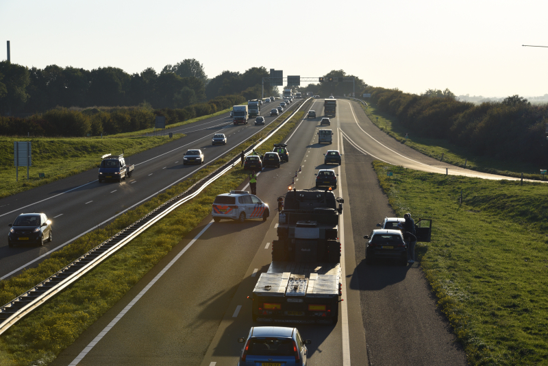 Rijstrook afgesloten na ongeval