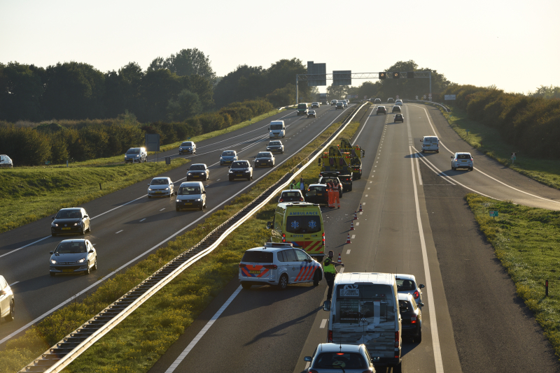 Rijstrook afgesloten na ongeval