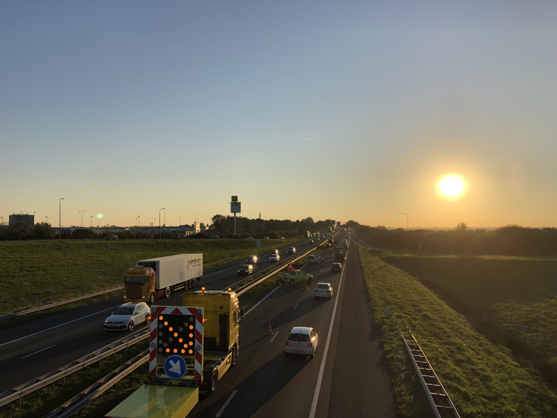 Rijstrook afgesloten na ongeval