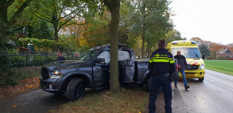 Bestuurder belandt tegen boom
