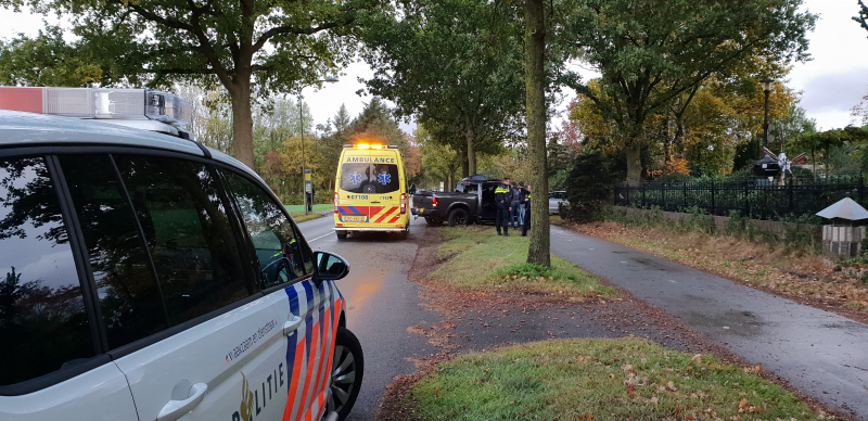 Bestuurder belandt tegen boom