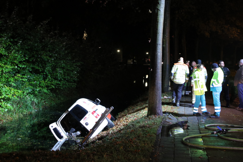 Automobilist raakt met voertuig te water, bestuurder onvindbaar