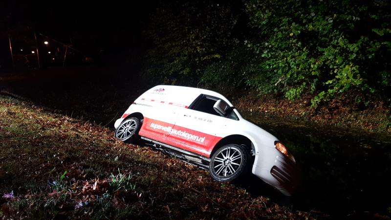 Automobilist raakt met voertuig te water, bestuurder onvindbaar