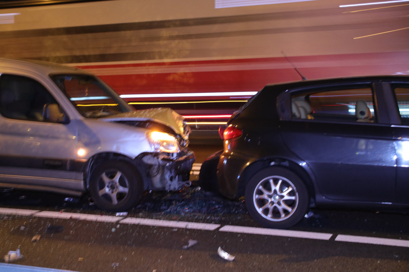 Kettingbotsing op afrit