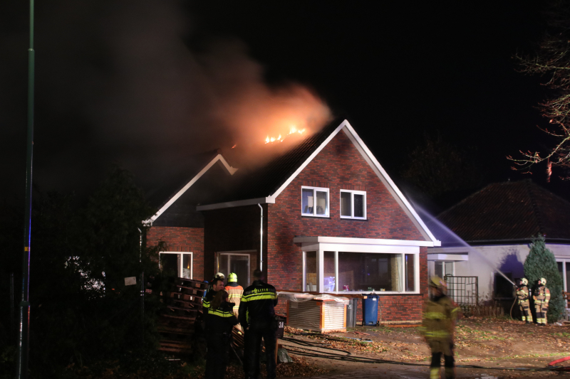 Uitslaande brand in nieuwe leegstaande woning